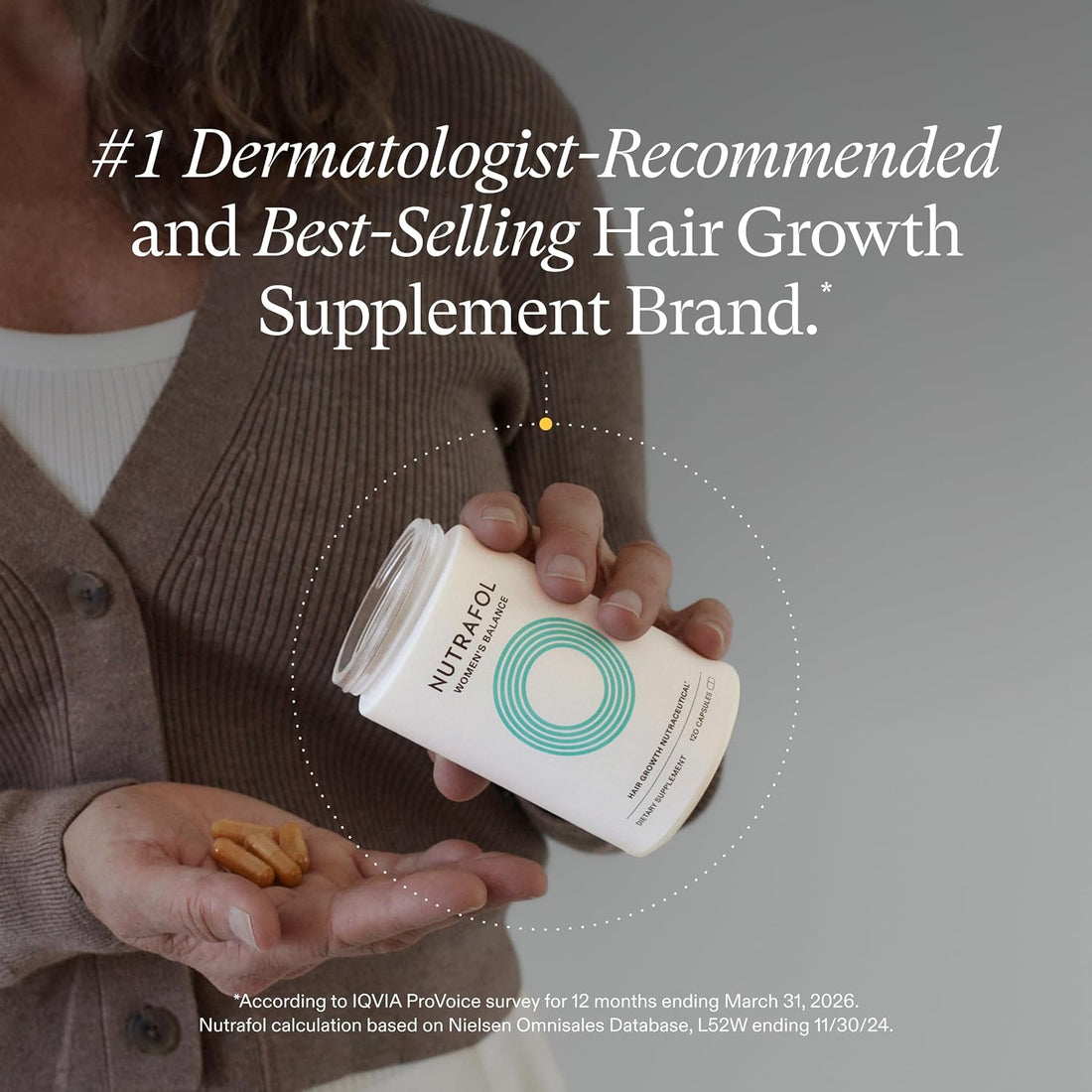 Women's Balance Hair Growth Supplements, Ages 45 and Up, Clinically Tested for Visibly Thicker Hair and Scalp Coverage, Dermatologist Recommended - 1 Month Supply