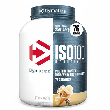 Dymatize ISO 100 Whey Protein Powder with 25g of Hydrolyzed 100% Whey Isolate, Vanilla 5 Pound